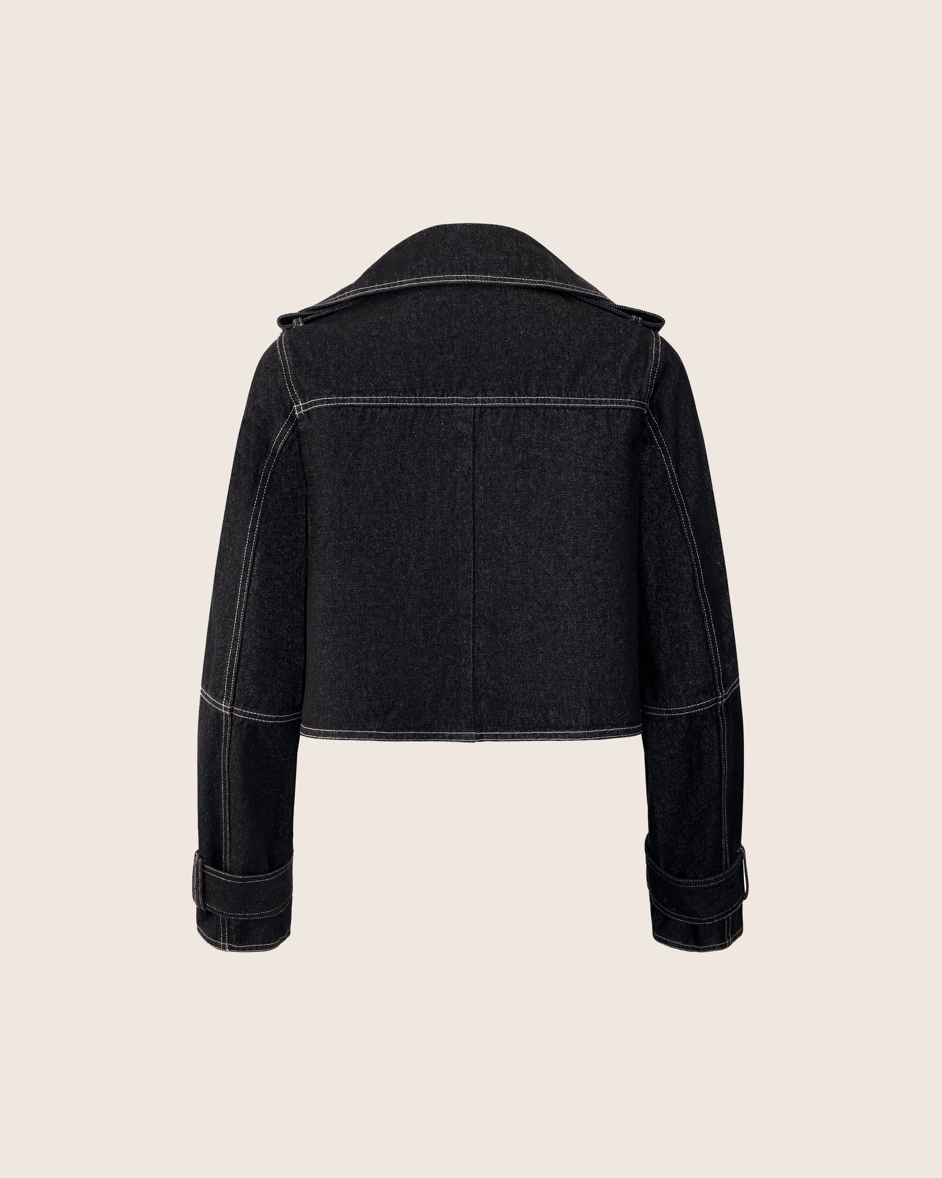 Kayla Cropped Trench in Denim