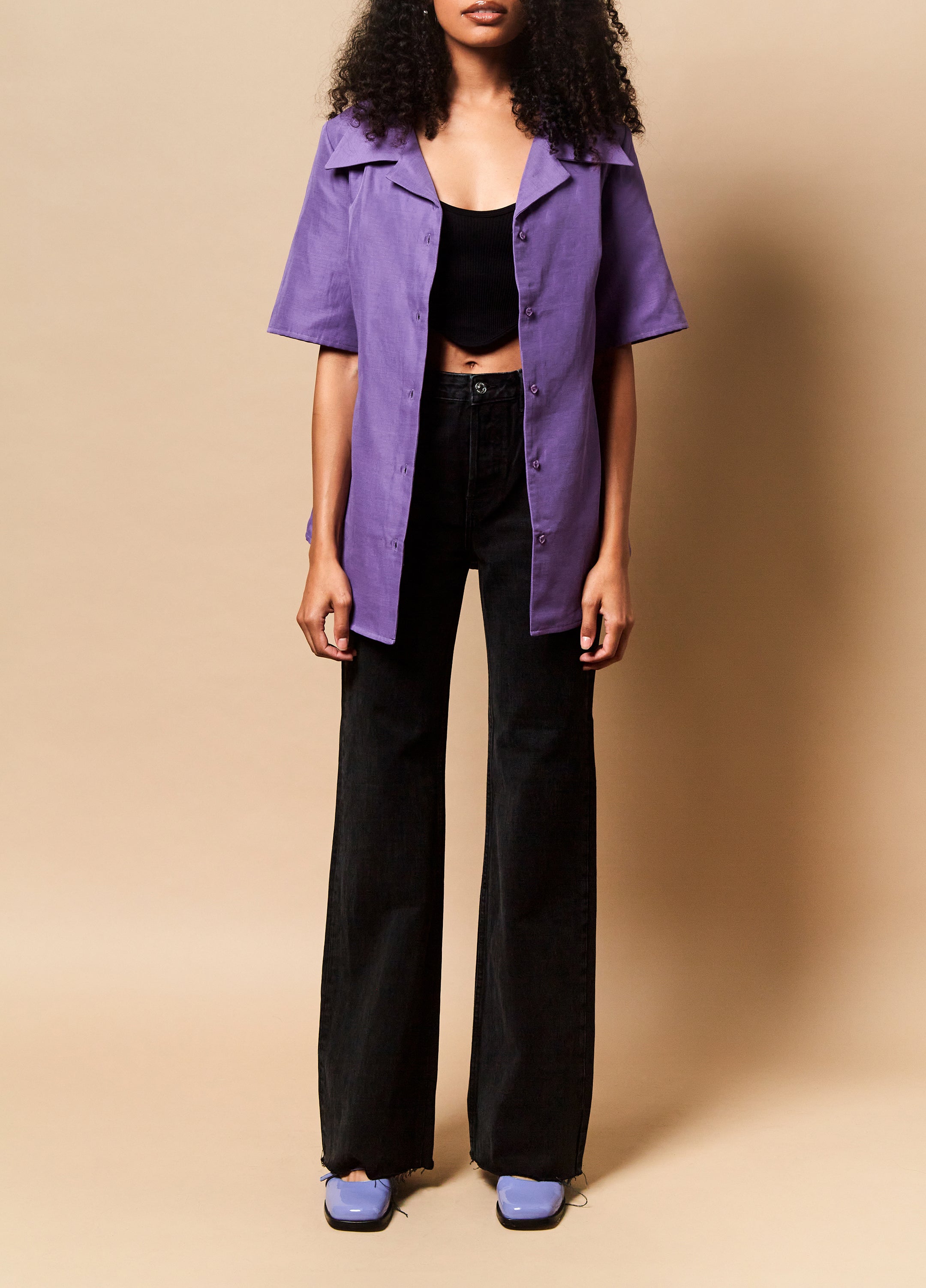 Sabrina Button Down in Orchid — Final Sale