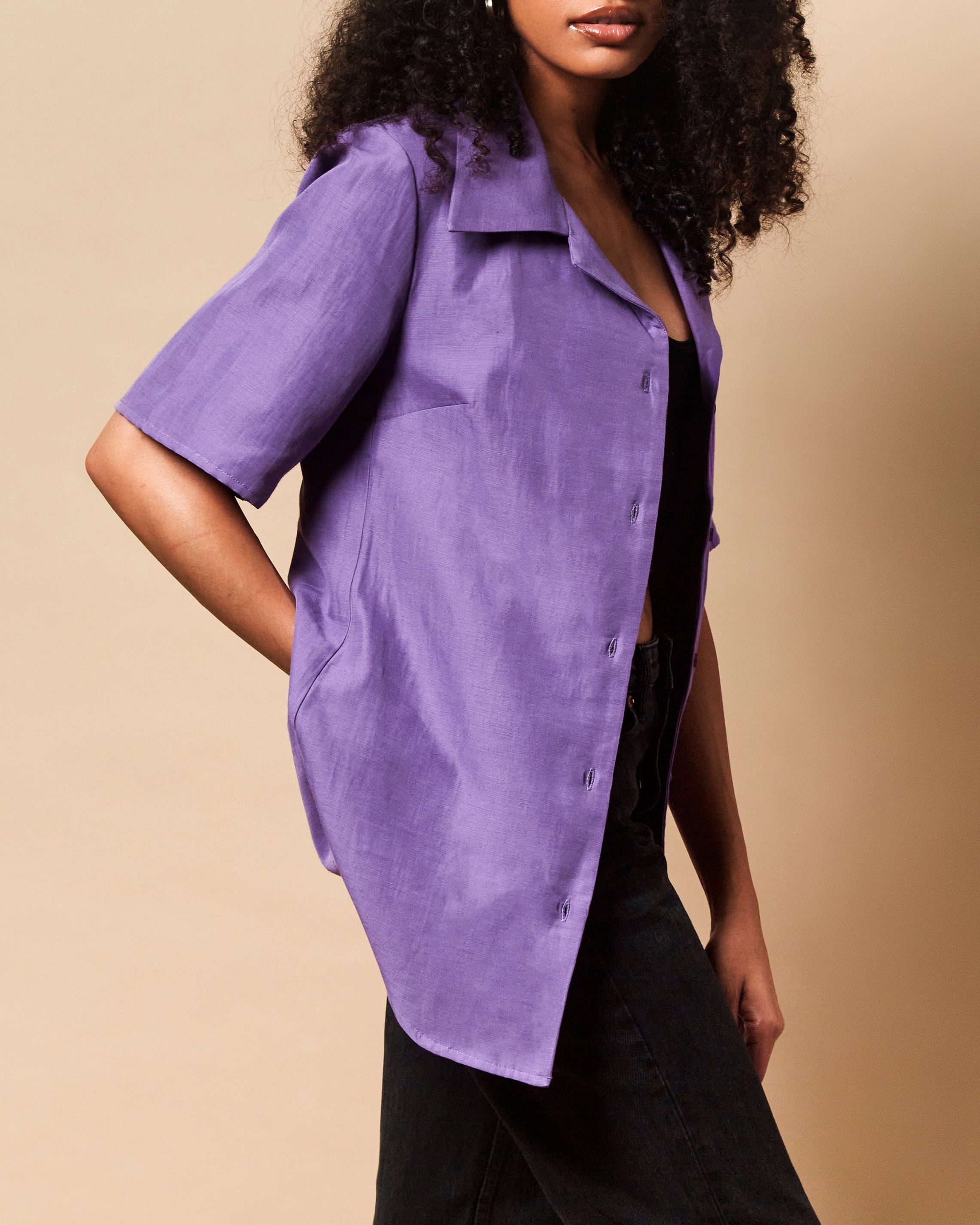Sabrina Button Down in Orchid — Final Sale