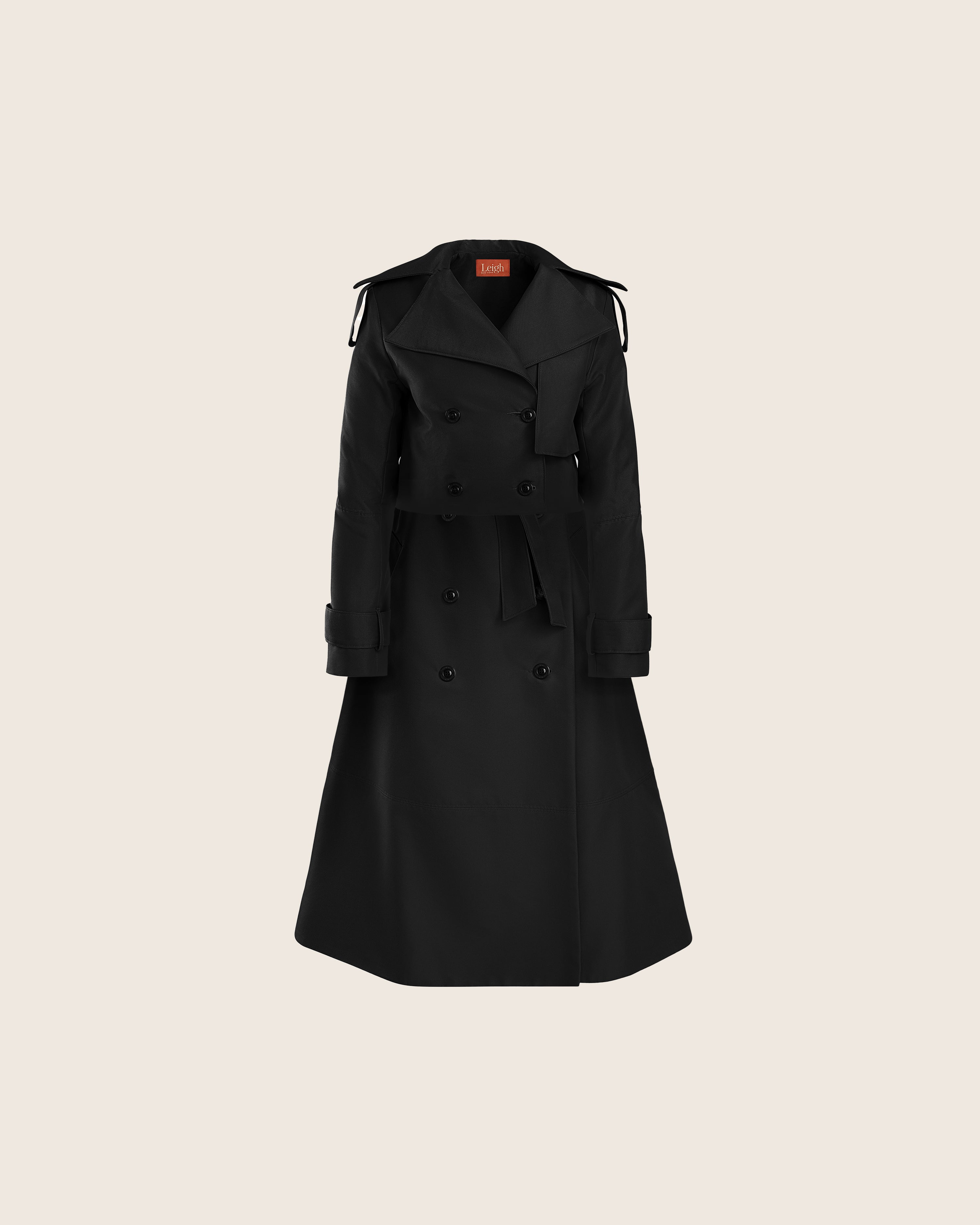 Kayla Trench Dress in Black