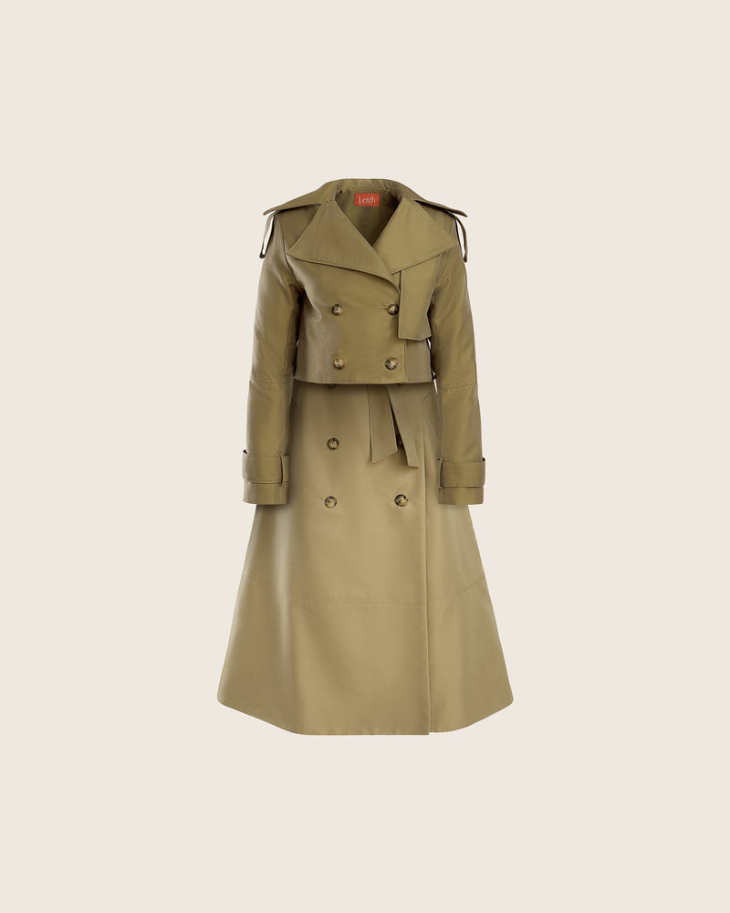 Kayla Trench Dress in Moss