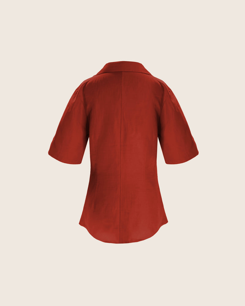 Sabrina Button Down in Chili — Final Sale