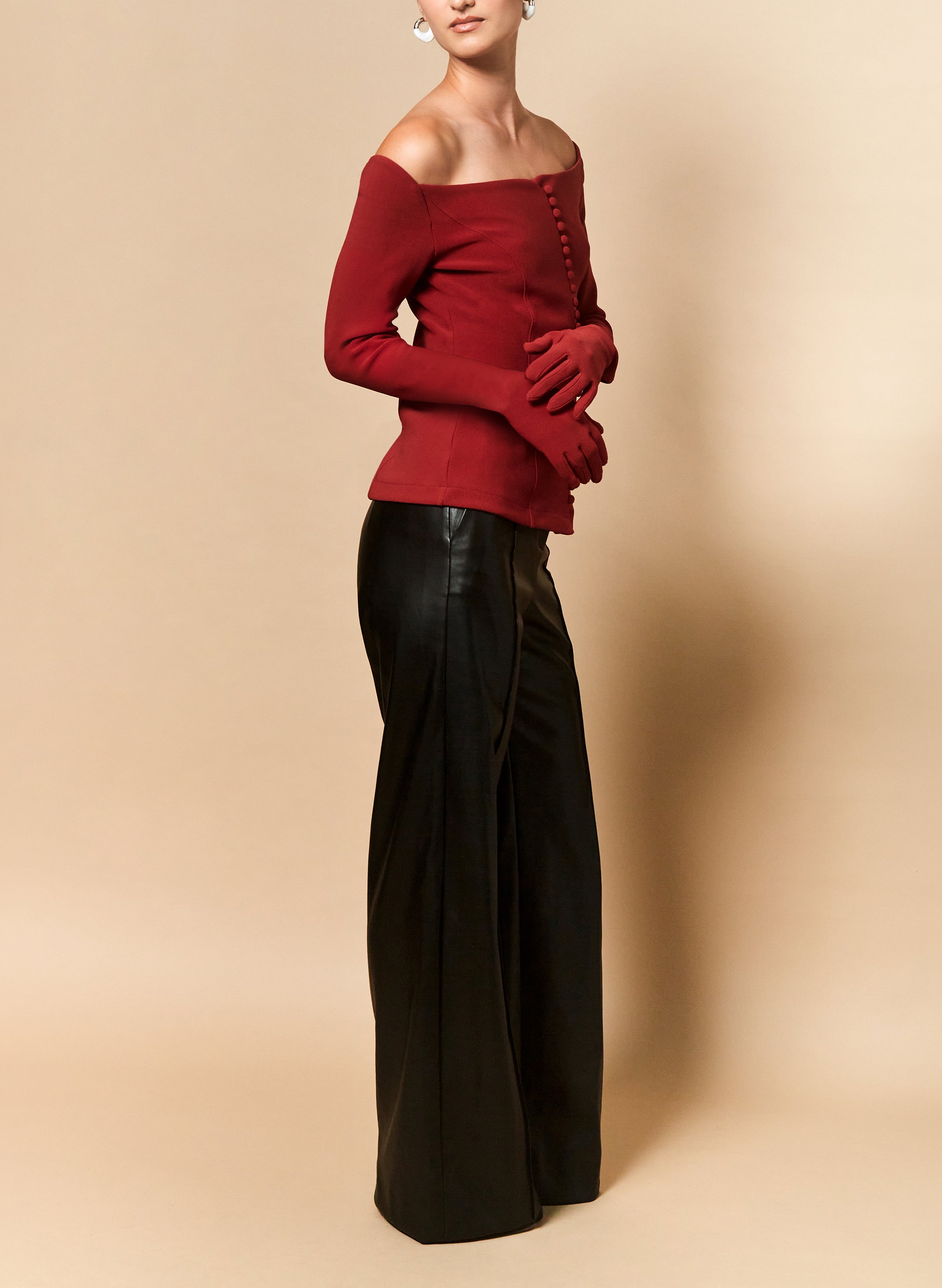 Josephine Top in Chili — Final Sale