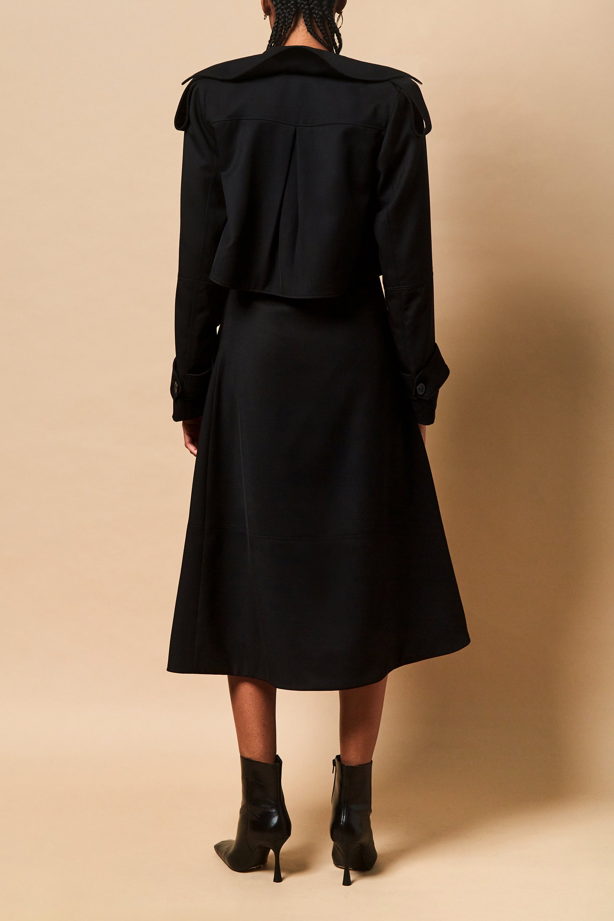Kayla Trench Dress in Black