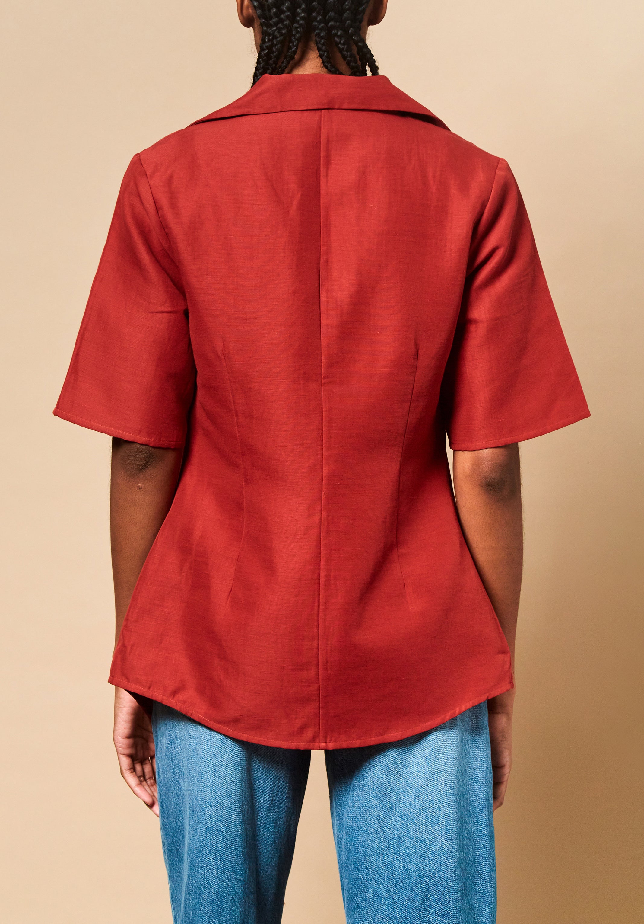 Sabrina Button Down in Chili — Final Sale