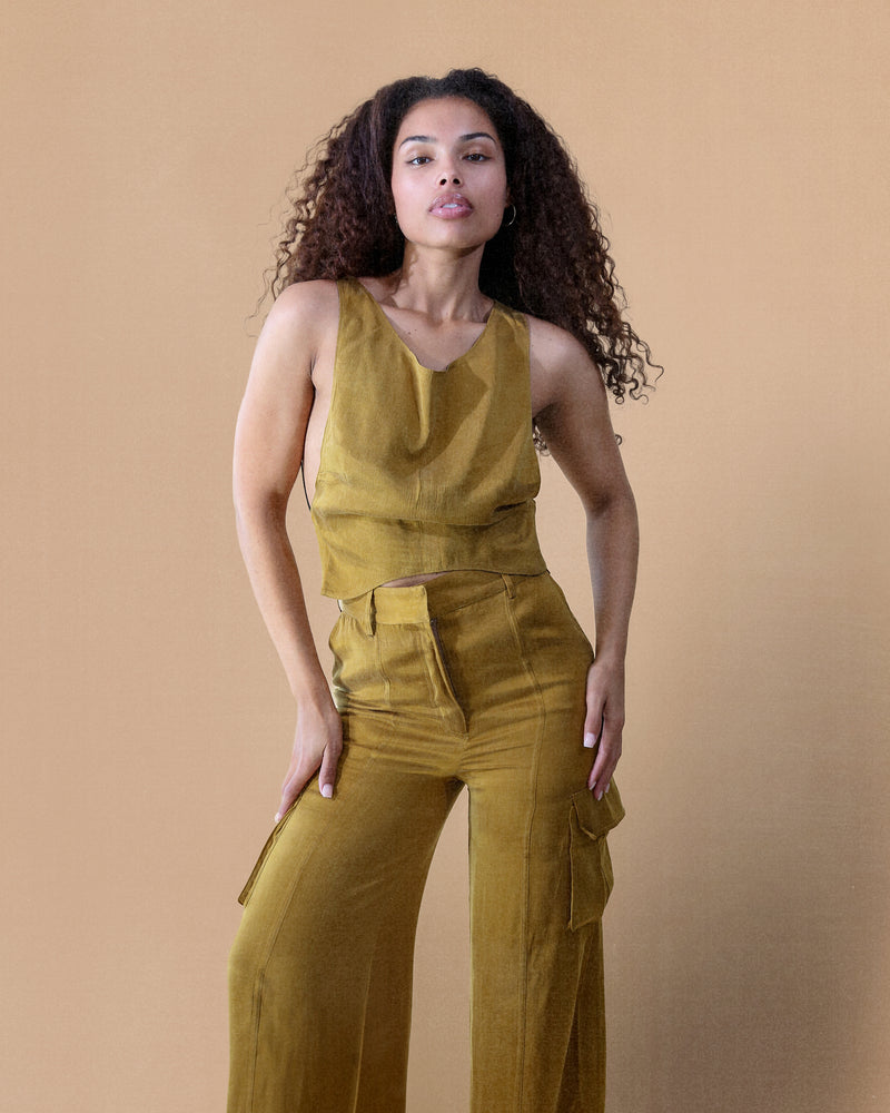 Kristine Top in Moss/Black