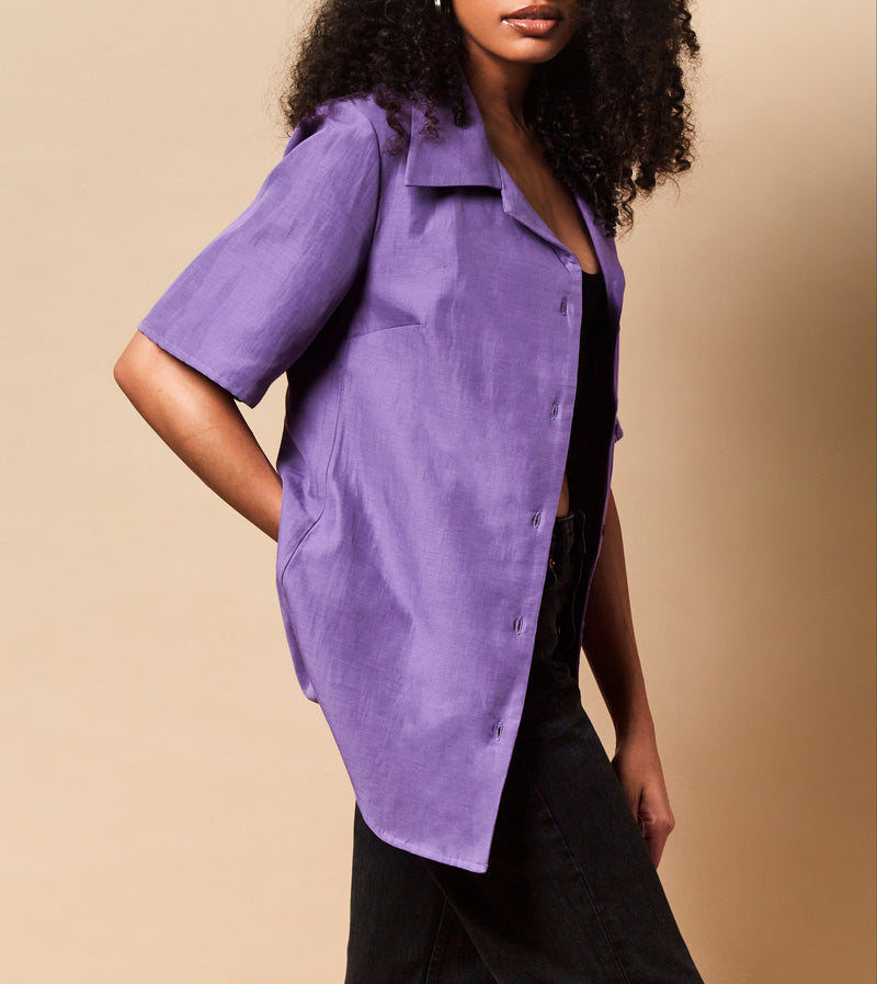 Sabrina Button Down in Orchid — Final Sale