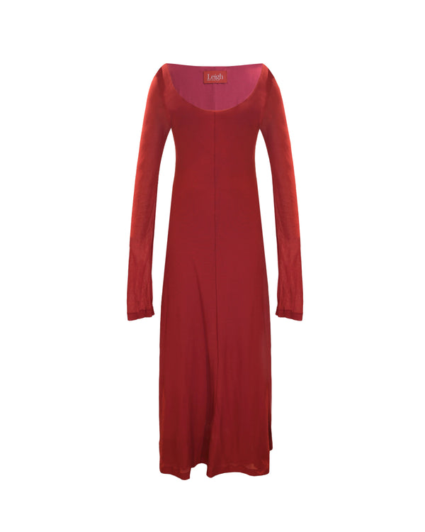 Daria Midi Dress in Chili