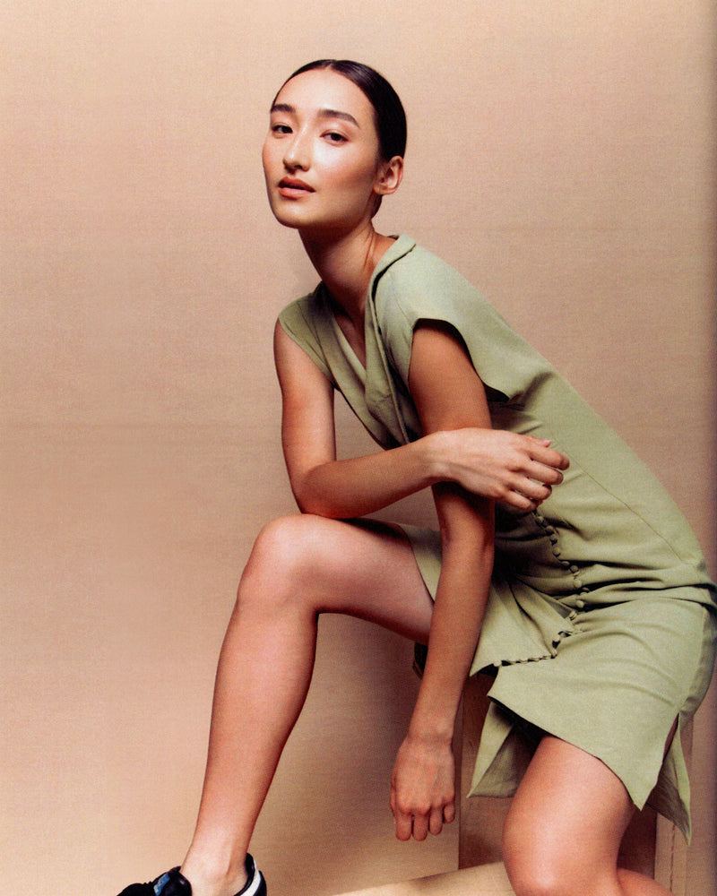 Rhianna Mini Dress in Moss