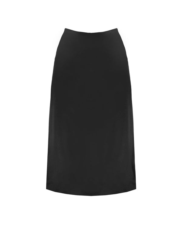Toni Zipper-Slit Skirt in Black